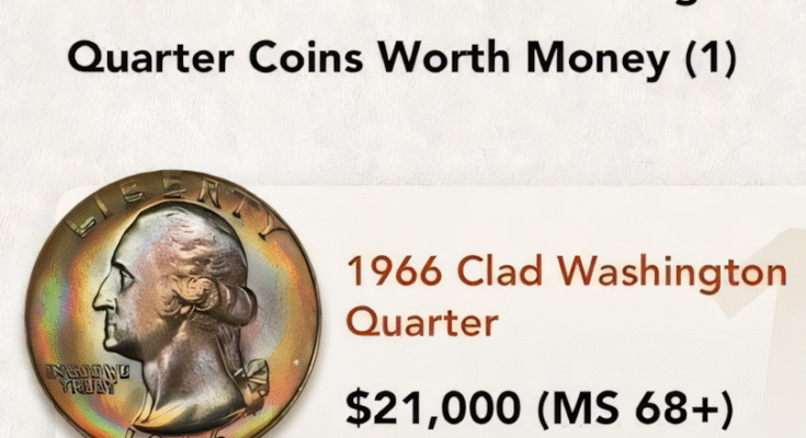 1966 clad quarter, 1953-D silver quarter, 1949-D key date, valuable Washington quarters, coin collecting, PennyVerse