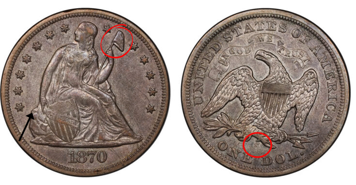 1870-S SEATED LIBERTY