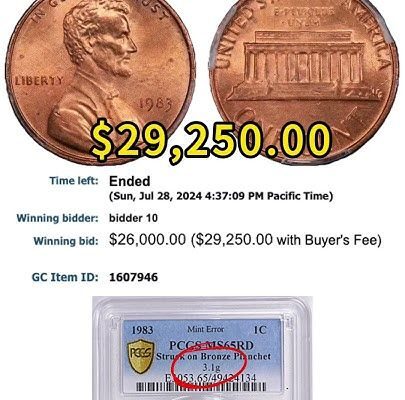 Rare 1983 Copper Penny